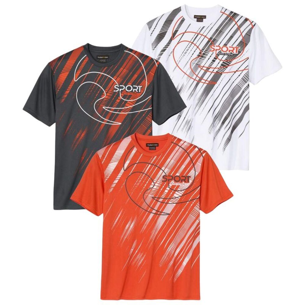 Atlas For Men Mens Graphic Print T-Shirt (Pack of 3) / Gray